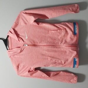 Nike pink front zip lightweight jacket 6x